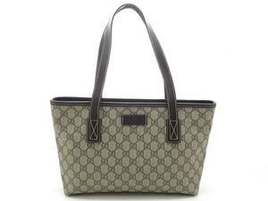 Gucci Tote Bag Dark Brown Beige Cream Calfskin